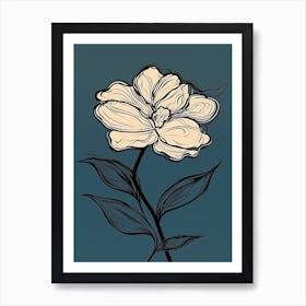 Daffodils Line Art Flowers Illustration Neutral 13 Art Print