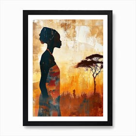 African Woman Boho, Wall 1 Art Print