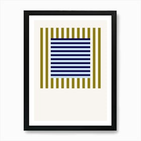 Stripes Pattern Poster Green & Blue Art Print