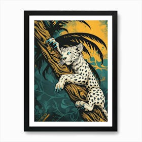 Leopard On A Tree Branch Art Print