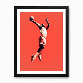 Basketball Player In The Air Art Print