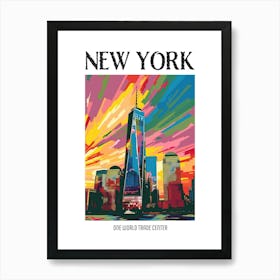 One World Trade Center New York Colourful Silkscreen Illustration 1 Poster Art Print