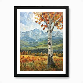 Birch Tree In Fall Art Print