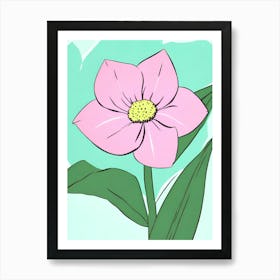 Pink Flower anime style Art Print