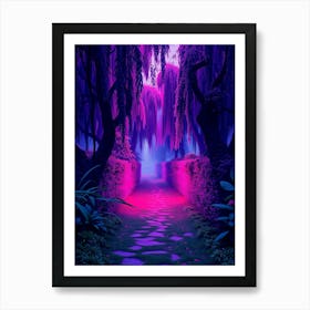 Purple Forest Path Art Print