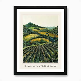 Dinosaur In A Field Of Crops Painting 2 Poster Art Print