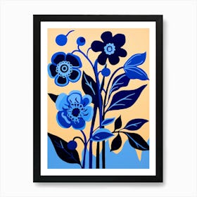 Blue Flower Illustration Black Eyed Susan 3 Art Print