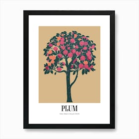 Plum Tree Colourful Illustration 1 Poster Art Print