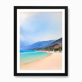 Oludeniz Beach, Turkey Watercolour Art Print