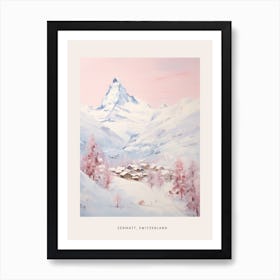 Dreamy Winter Painting Poster Zermatt Switzerland 1 Poster