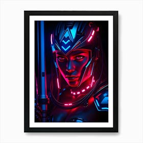 Futuristic Amazone Warrior - Diverse Art Illustration 91 Art Print