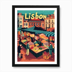 Aihrgdesign A 1970s Inspired Travel Poster For Lisbon 1 Art Print