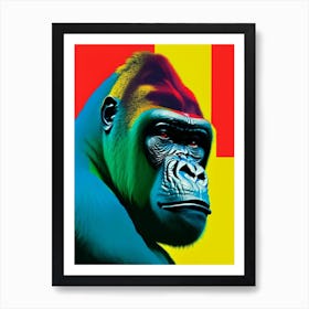 Gorilla With Confused Face Gorillas Primary Colours 2 Art Print