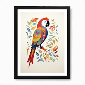 Scandinavian Bird Illustration Macaw 1 Affiche