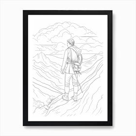 Line Art Inspired By The Wanderer Above The Sea Of Fog 1 Art Print