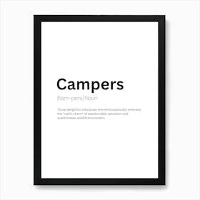 Campers Definition Meaning Art Print