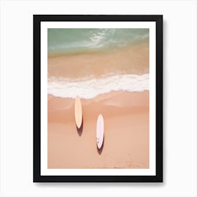 surfboards laying on the beach 2 Art Print