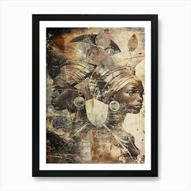 African Ethnic Tribal Illustration Art 15 Art Print