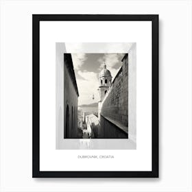 Poster Of Dubrovnik, Croatia, Black And White Old Photo 2 Art Print