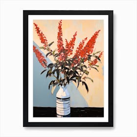 Bouquet Of Russian Sage Flowers, Autumn Fall Florals Painting 1 Art Print