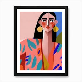 Woman In Kimono Art Print