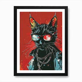 Rock Cat Art Print