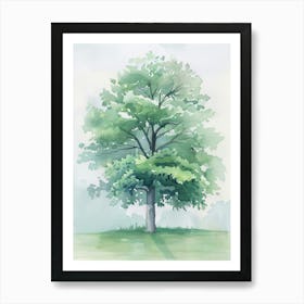 Chestnut Tree Atmospheric Watercolour Painting 1 Art Print