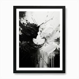 Conflict Abstract Black And White 4 Art Print