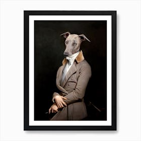 Greyhound Dog Mr Loyd Pet Portraits Art Print