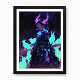 Girl With Horns Art Print