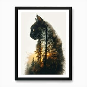 Cat In The Forest Art Print