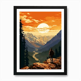 Olympic National Park Retro Pop Art 15 Art Print