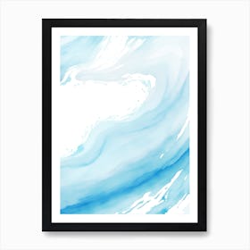 Blue Ocean Wave Watercolor Vertical Composition 166 Art Print