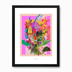 Amaranth 2 Neon Flower Collage Poster Art Print