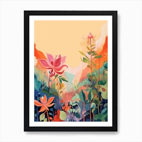 Boho Wildflower Painting Wild Columbine 1 Art Print