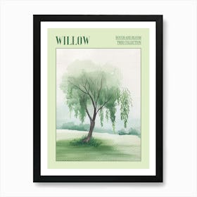 Willow Tree Atmospheric Watercolour Painting 2 Poster Art Print