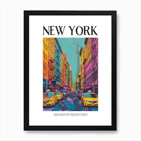 Soho South Of Houston Street New York Colourful Silkscreen Illustration 1 Poster Art Print