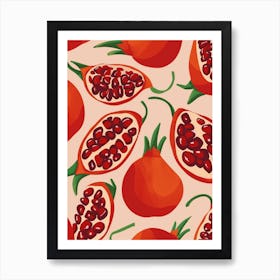 Pomegranate Fruit Pattern 3 Art Print