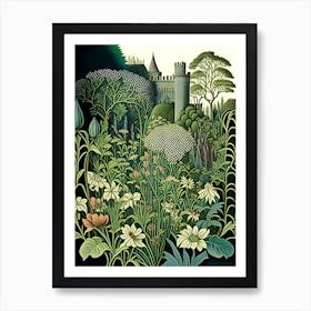 Powis Castle Gardens, United Kingdom Vintage Botanical Art Print