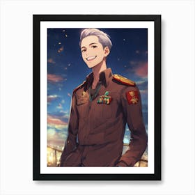 A handsome 😘 and cute man in sky Art Print