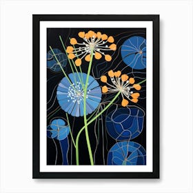 Agapanthus 1 Hilma Af Klint Inspired Flower Illustration Art Print