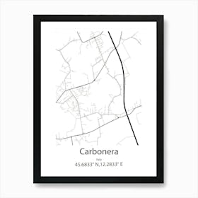 Carbonera,Italy Minimalist Map Art Print