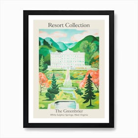 Poster Of The Greenbrier   White Sulphur Springs, West Virginia   Resort Collection Storybook Illustration 4 Art Print