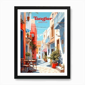 Tangier Morocco Streetview Travel Illustration Art Print