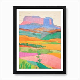 Mount Roraima South America 2 Colourful Mountain Illustration Art Print