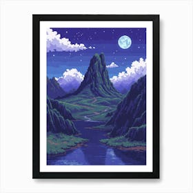 Pixel Art nature landscape Poster