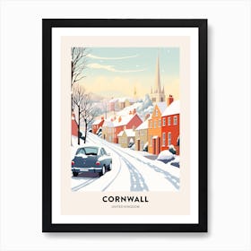 Vintage Winter Travel Poster Cornwall United Kingdom 4 Art Print