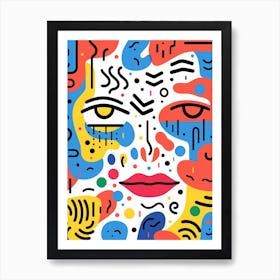 Lines & Shape Face Art Print