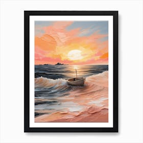 Boat In The Sea Canvas Print Art Print