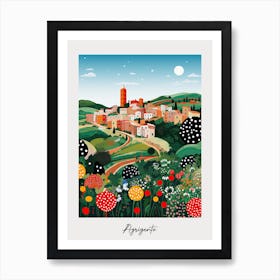 Poster Of Agrigento, Italy, Illustration In The Style Of Pop Art 1 Art Print